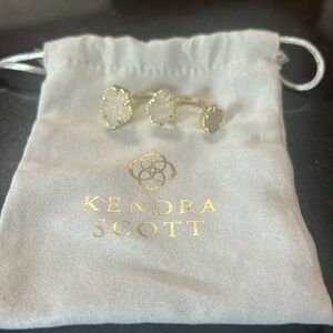 KENDRA SCOTT DOUBLE RING PLATINUM DRUSY